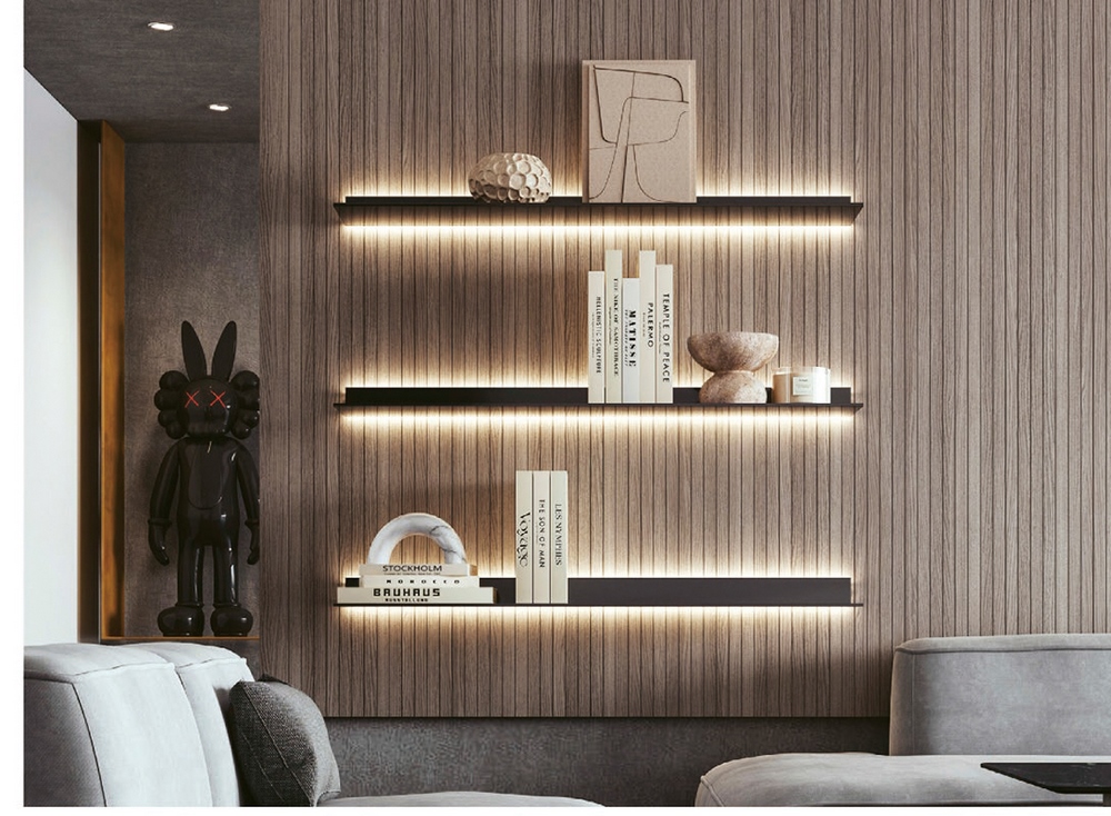  L-Shaped Metal Shelf Lamp